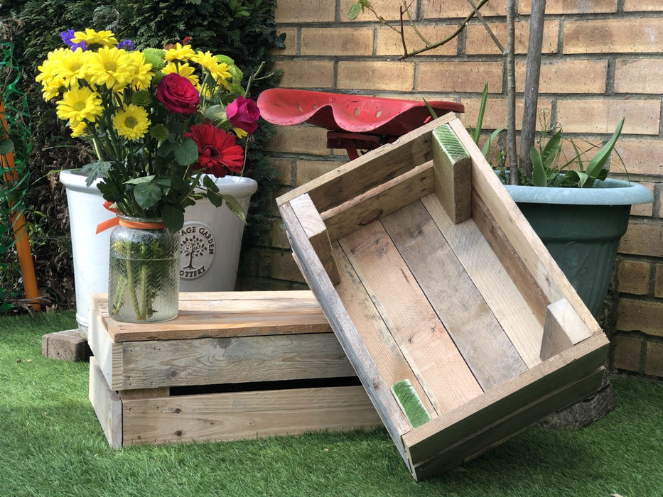 Handcrafted Pallet Board Crate - 2 Tier - 30cm x 30cm